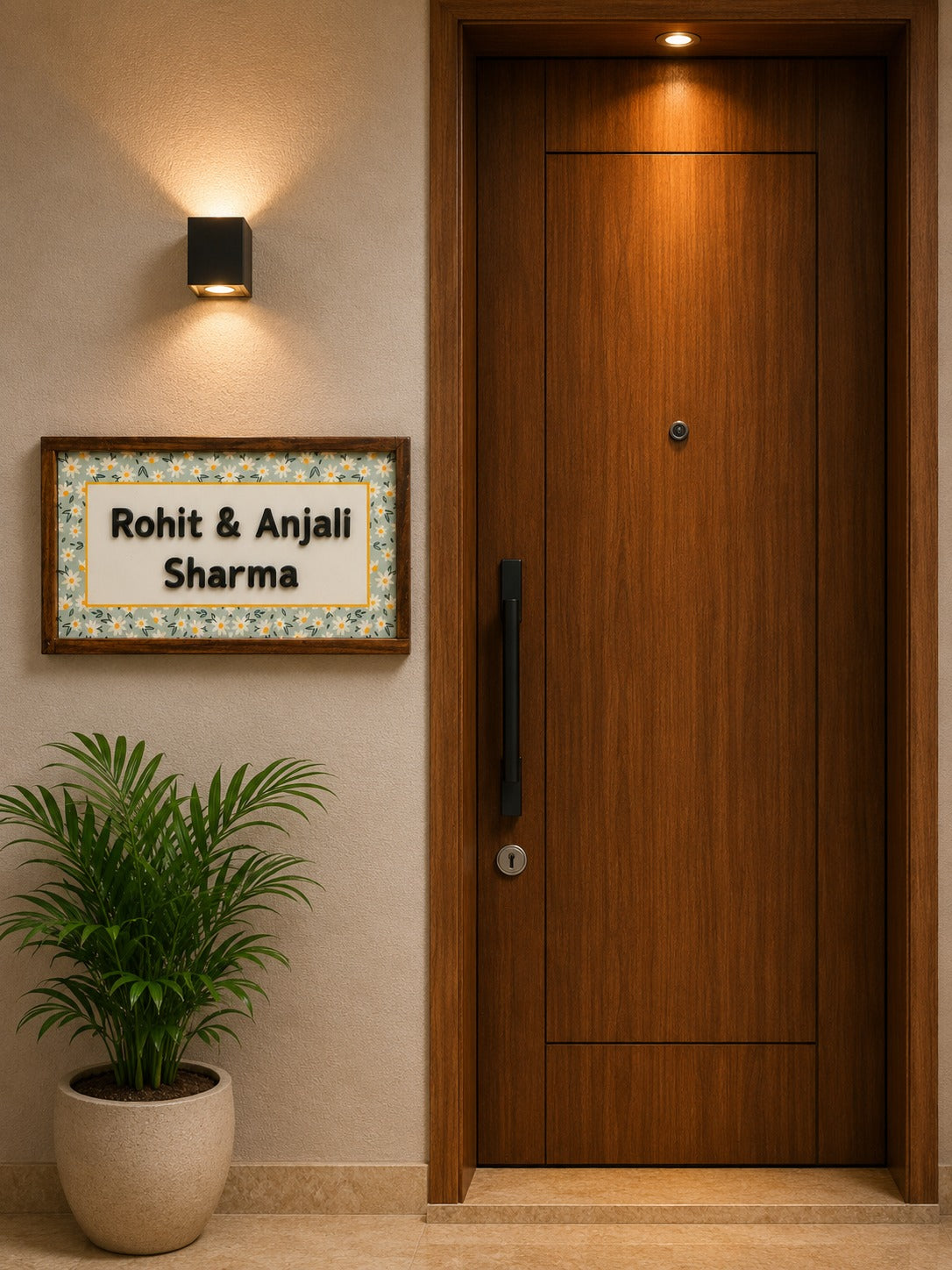 Pankhuri Nameplate – Blooming Blossoms for Joyful Vibes