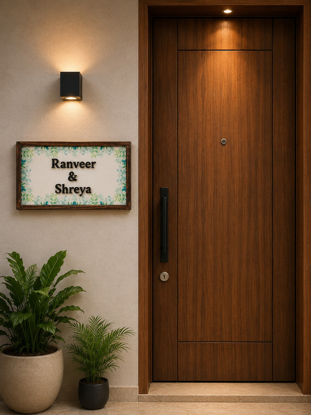Meghdha Nameplate - Inspired by Verdant Leaves, evokes calmness