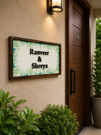 Meghdha Nameplate - Inspired by Verdant Leaves, evokes calmness