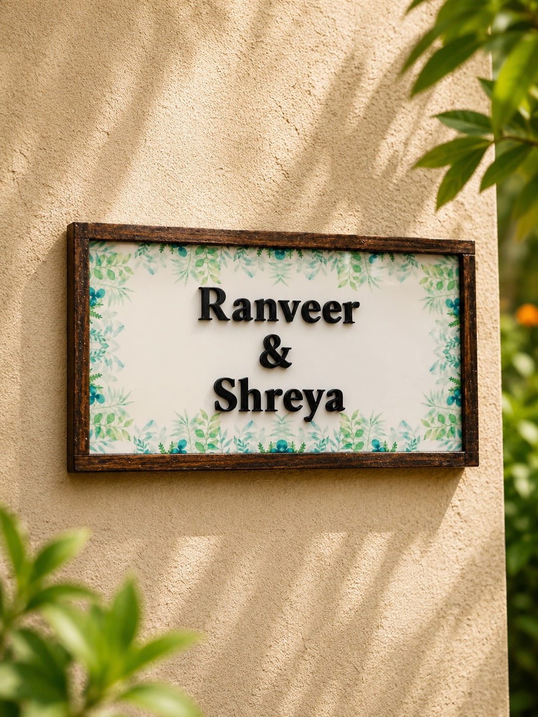 Meghdha Nameplate - Inspired by Verdant Leaves, evokes calmness