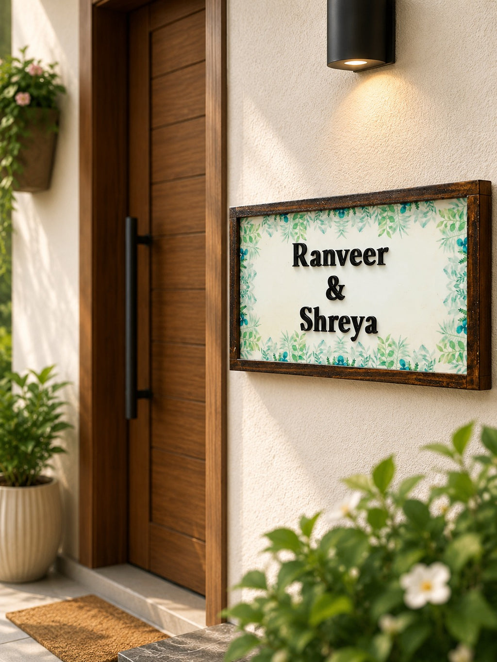 Meghdha Nameplate - Inspired by Verdant Leaves, evokes calmness