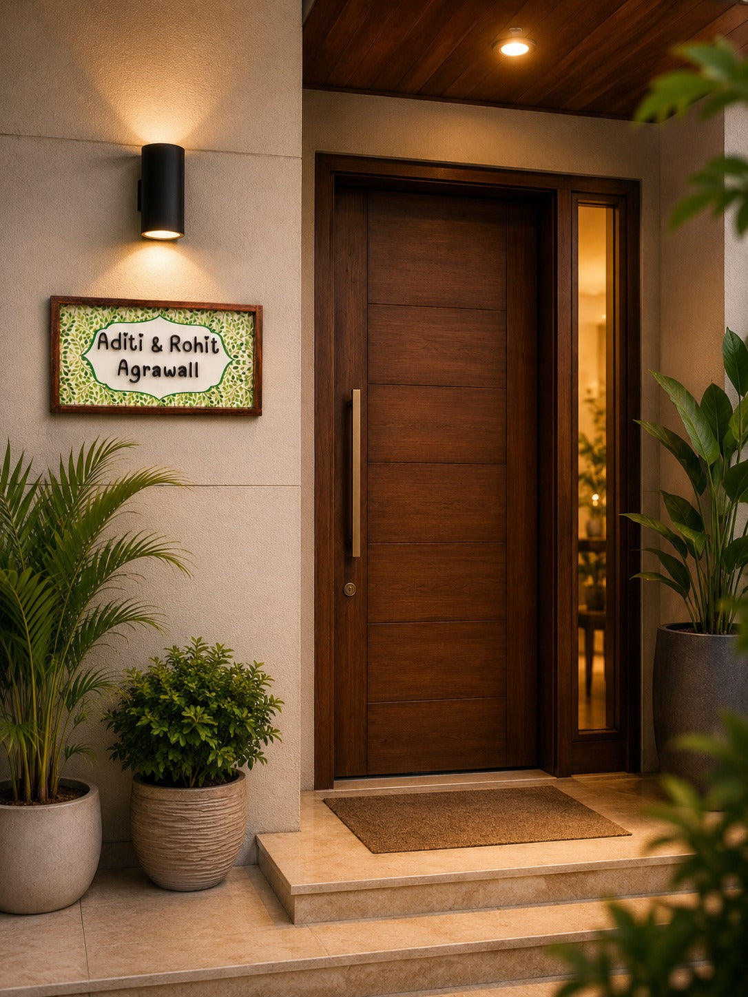 Parijat Nameplate – Blossoming Greens for Tranquil Charm