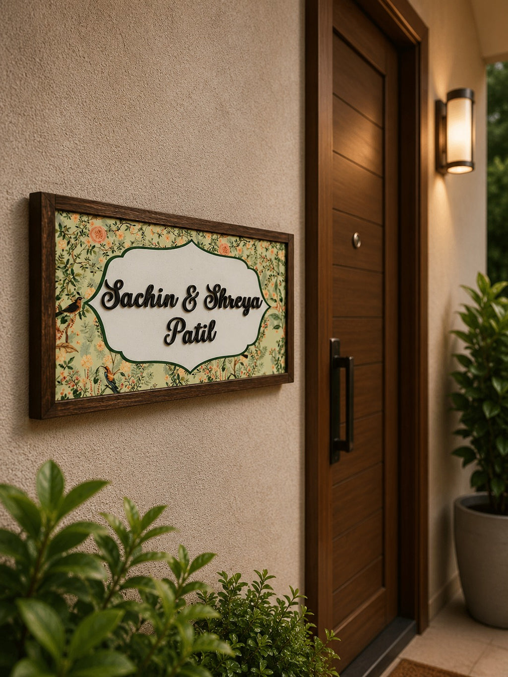 Pravah Nameplate – Nature’s Flow for Serene Ambiance