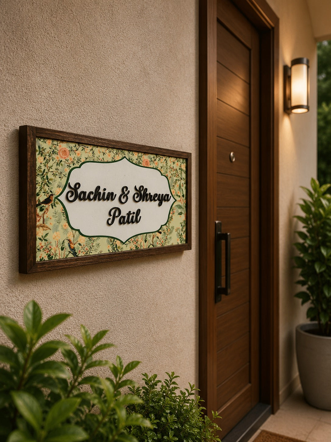Pravah Nameplate – Nature’s Flow for Serene Ambiance