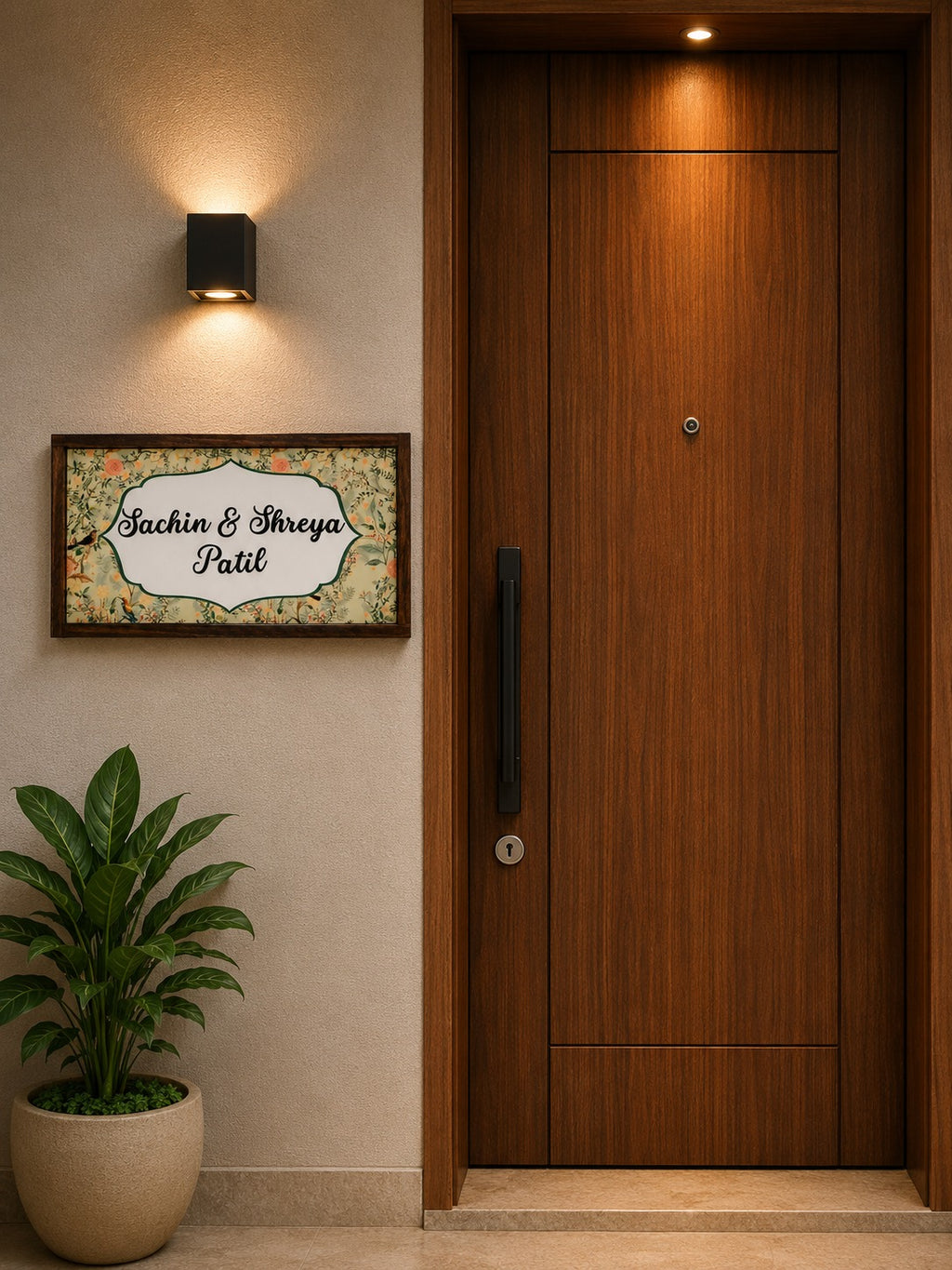 Pravah Nameplate – Nature’s Flow for Serene Ambiance