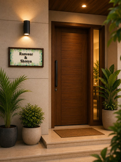 Meghdha Nameplate - Inspired by Verdant Leaves, evokes calmness