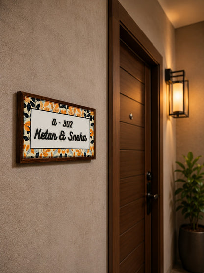Harvest Nameplate - Nature inspired elegance, earthy vibes