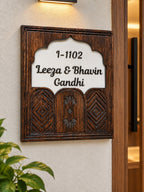 Handcrafted Wooden Nameplate – Personalized for Home Entrance | Elegant Design