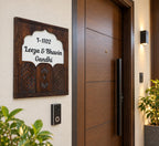 Handcrafted Wooden Nameplate – Personalized for Home Entrance | Elegant Design