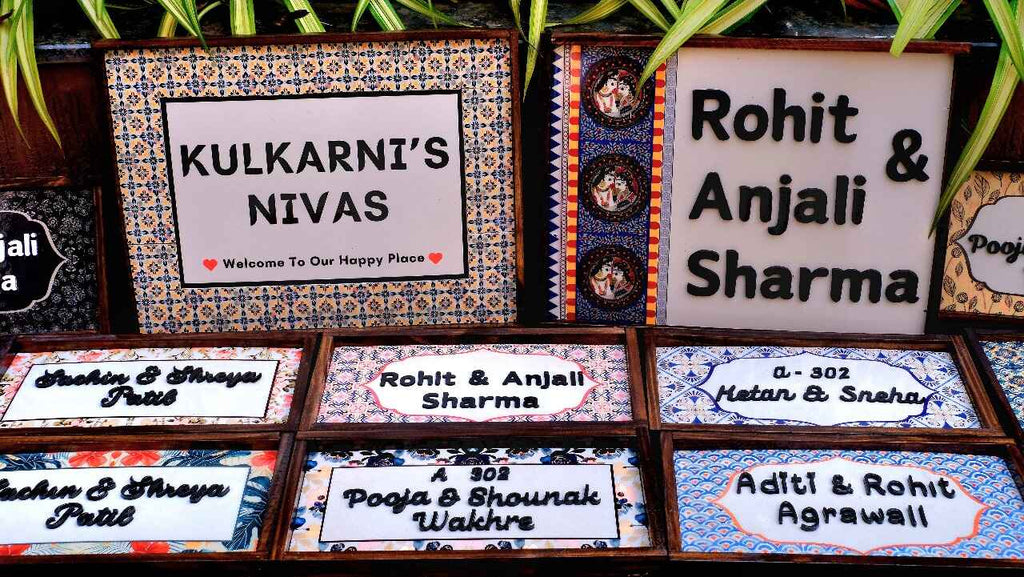 Gulshan Nameplate - Floral elegance that blooms with grace